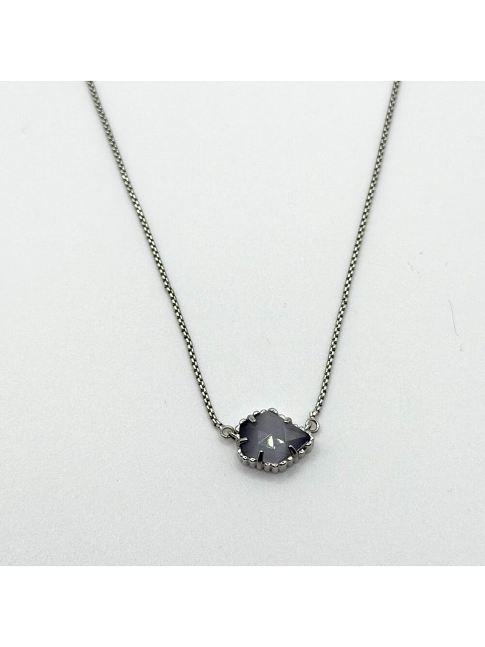Kendra Scott Tess Gray Pendant Necklace Silver Tone